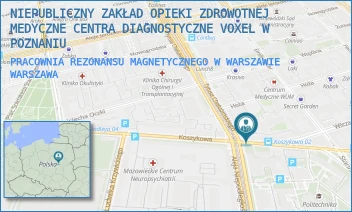 PRACOWNIA REZONANSU MAGNETYCZNEGO W WARSZAWIE - NIEPUBLICZNY ZAKŁAD OPIEKI ZDROWOTNEJ MEDYCZNE CENTRA DIAGNOSTYCZNE VOXEL W POZNANIU - KOSZYKOWA 78,  WARSZAWA