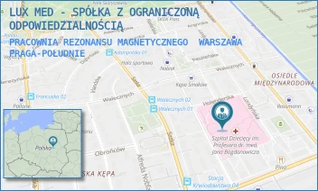 PRACOWNIA REZONANSU MAGNETYCZNEGO - LUX MED - SPÓŁKA Z OGRANICZONĄ ODPOWIEDZIALNOŚCIĄ - NIEKŁAŃSKA 4/24,  WARSZAWA PRAGA-POŁUDNIE