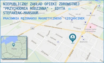 PRACOWNIA REZONANSU MAGNETYCZNEGO - NIEPUBLICZNY ZAKŁAD OPIEKI ZDROWOTNEJ "PRZYCHODNIA RODZINNA" - EDYTA STEFANIAK-MANSOUR - ZDROJOWA 46,  CIECHOCINEK