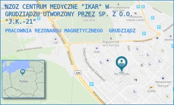 PRACOWNIA REZONANSU MAGNETYCZNEGO - NZOZ CENTRUM MEDYCZNE "IKAR" W GRUDZIĄDZU UTWORZONY PRZEZ SP. Z O.O. "J.K.-21" - IKARA 4,  GRUDZIĄDZ