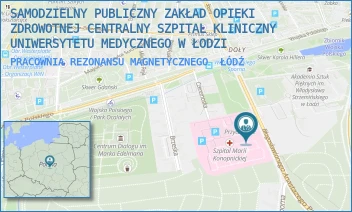 PRACOWNIA REZONANSU MAGNETYCZNEGO - SAMODZIELNY PUBLICZNY ZAKŁAD OPIEKI ZDROWOTNEJ CENTRALNY SZPITAL KLINICZNY UNIWERSYTETU MEDYCZNEGO W ŁODZI - UL. SPORNA 36/50,  ŁÓDŹ