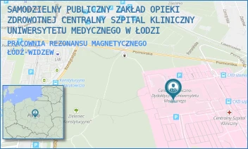 PRACOWNIA REZONANSU MAGNETYCZNEGO - SAMODZIELNY PUBLICZNY ZAKŁAD OPIEKI ZDROWOTNEJ CENTRALNY SZPITAL KLINICZNY UNIWERSYTETU MEDYCZNEGO W ŁODZI - UL. POMORSKA 251,  ŁÓDŹ-WIDZEW