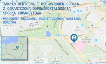 PRACOWNIA REZONANSU MAGNETYCZNEGO - DIAGNOSTYKA WYROBEK SPÓŁKA Z OGRANICZONĄ ODPOWIEDZIALNOŚCIĄ - CZERNIAKOWSKA 231,  WARSZAWA MOKOTÓW