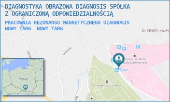 PRACOWNIA REZONANSU MAGNETYCZNEGO DIAGNOSIS NOWY TARG - DIAGNOSTYKA OBRAZOWA DIAGNOSIS SPÓŁKA Z OGRANICZONĄ ODPOWIEDZIALNOŚCIĄ - UL. SZPITALNA 14,  NOWY TARG