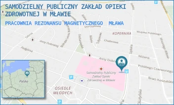 PRACOWNIA REZONANSU MAGNETYCZNEGO - SAMODZIELNY PUBLICZNY ZAKŁAD OPIEKI ZDROWOTNEJ W MŁAWIE - ANNY DOBRSKIEJ 1,  MŁAWA