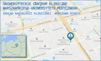 ZAKŁAD RADIOLOGII KLINICZNEJ - UNIWERSYTECKIE CENTRUM KLINICZNE WARSZAWSKIEGO UNIWERSYTETU MEDYCZNEGO - TYTUSA CHAŁUBIŃSKIEGO 5,  WARSZAWA OCHOTA