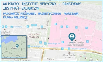 PRACOWNIA REZONANSU MAGNETYCZNEGO - WOJSKOWY INSTYTUT MEDYCZNY - PAŃSTWOWY INSTYTUT BADAWCZY - SZASERÓW 128,  WARSZAWA PRAGA-POŁUDNIE