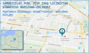 PRACOWNIA REZONANSU MAGNETYCZNEGO - SAMODZIELNY PUBL ZESP ZAKŁ LECZNICTWA OTWARTEGO WARSZAWA-ŻOLIBORZ - ŻEROMSKIEGO 13,  WARSZAWA BIELANY
