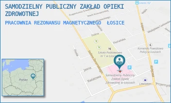PRACOWNIA REZONANSU MAGNETYCZNEGO - SAMODZIELNY PUBLICZNY ZAKŁAD OPIEKI ZDROWOTNEJ W ŁOSICACH - SŁONECZNA 1,  ŁOSICE