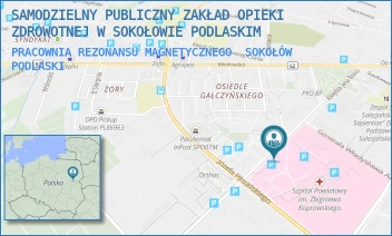 PRACOWNIA REZONANSU MAGNETYCZNEGO - SAMODZIELNY PUBLICZNY ZAKŁAD OPIEKI ZDROWOTNEJ W SOKOŁOWIE PODLASKIM - KSIĘDZA JANA BOSKO 5,  SOKOŁÓW PODLASKI