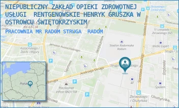 PRACOWNIA MR RADOM STRUGA - NIEPUBLICZNY ZAKŁAD OPIEKI ZDROWOTNEJ USŁUGI RENTGENOWSKIE HENRYK GRUSZKA - ANDRZEJA STRUGA 60,  RADOM