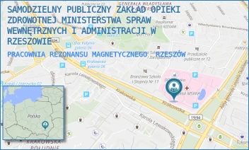 PRACOWNIA REZONANSU MAGNETYCZNEGO - SAMODZIELNY PUBLICZNY ZAKŁAD OPIEKI ZDROWOTNEJ MINISTERSTWA SPRAW WEWNĘTRZNYCH I ADMINISTRACJI W RZESZOWIE - UL. KRAKOWSKA 16,  RZESZÓW