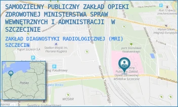 ZAKŁAD DIAGNOSTYKI RADIOLOGICZNEJ (MRI) - SAMODZIELNY PUBLICZNY ZAKŁAD OPIEKI ZDROWOTNEJ MINISTERSTWA SPRAW WEWNĘTRZNYCH I ADMINISTRACJI  W SZCZECINIE - JAGIELLOŃSKA 44,  SZCZECIN